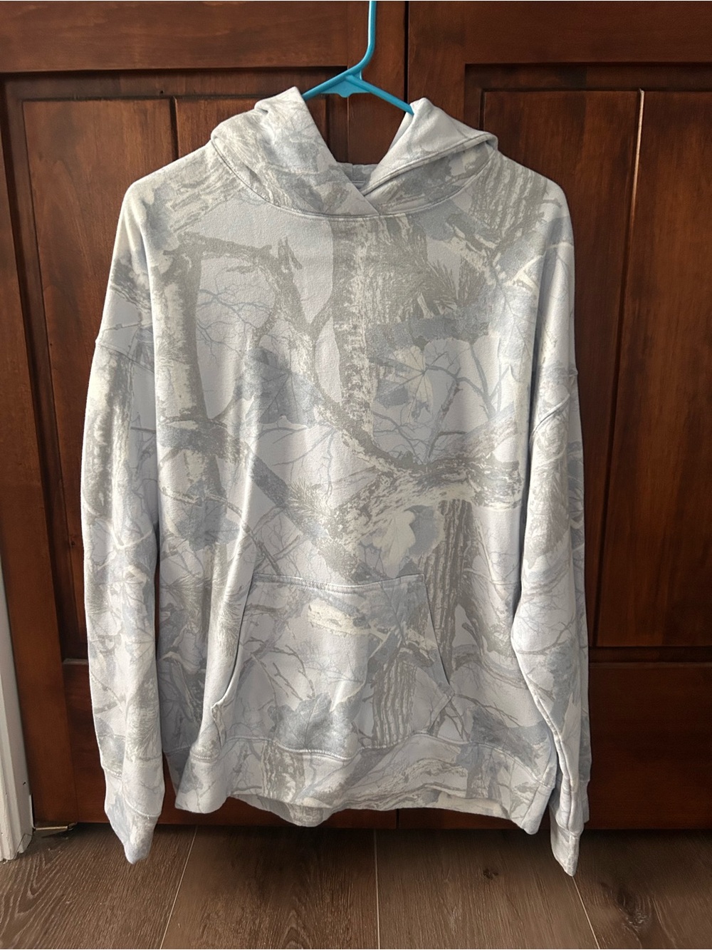 Women’s Light Blue Camouflage Hoodie Shirt